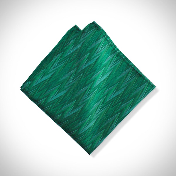 Emerald Zig Zag Pocket Square