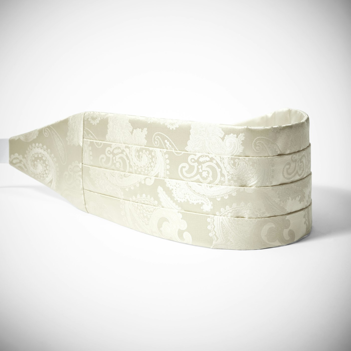 Ivory Paisley Cummerbund