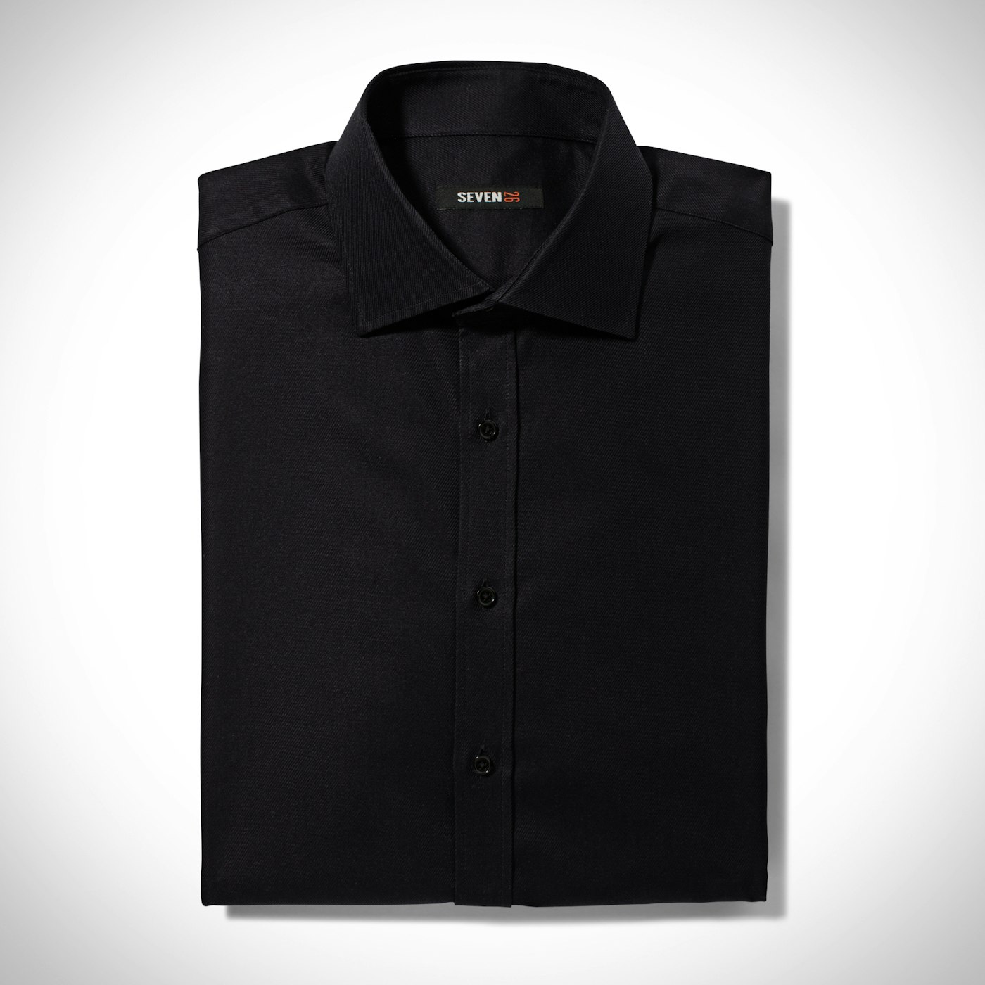 Black Spread Collar Shirt