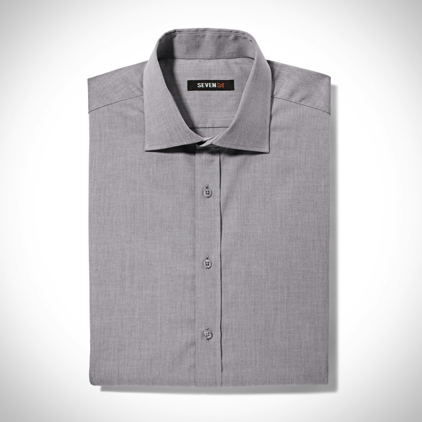 Gray Spread Collar Shirt
