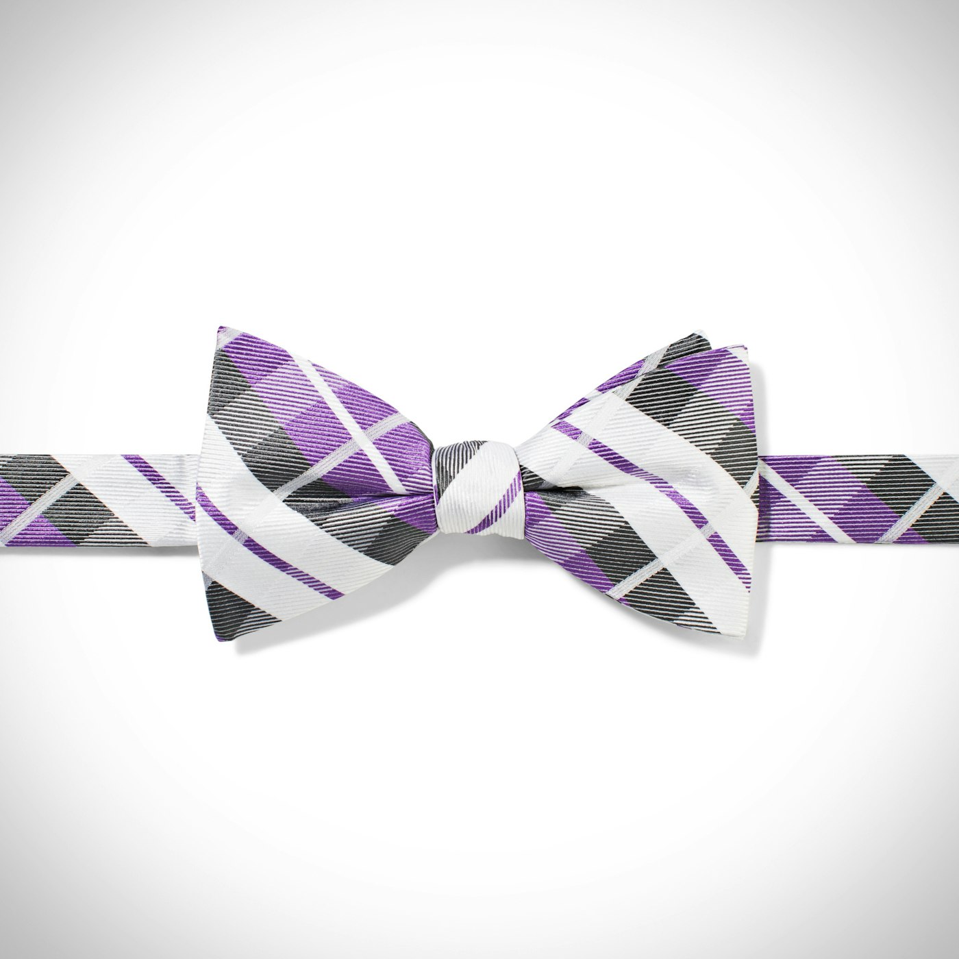 Lilac Oversized Plaid Pre-Tied Bow Tie