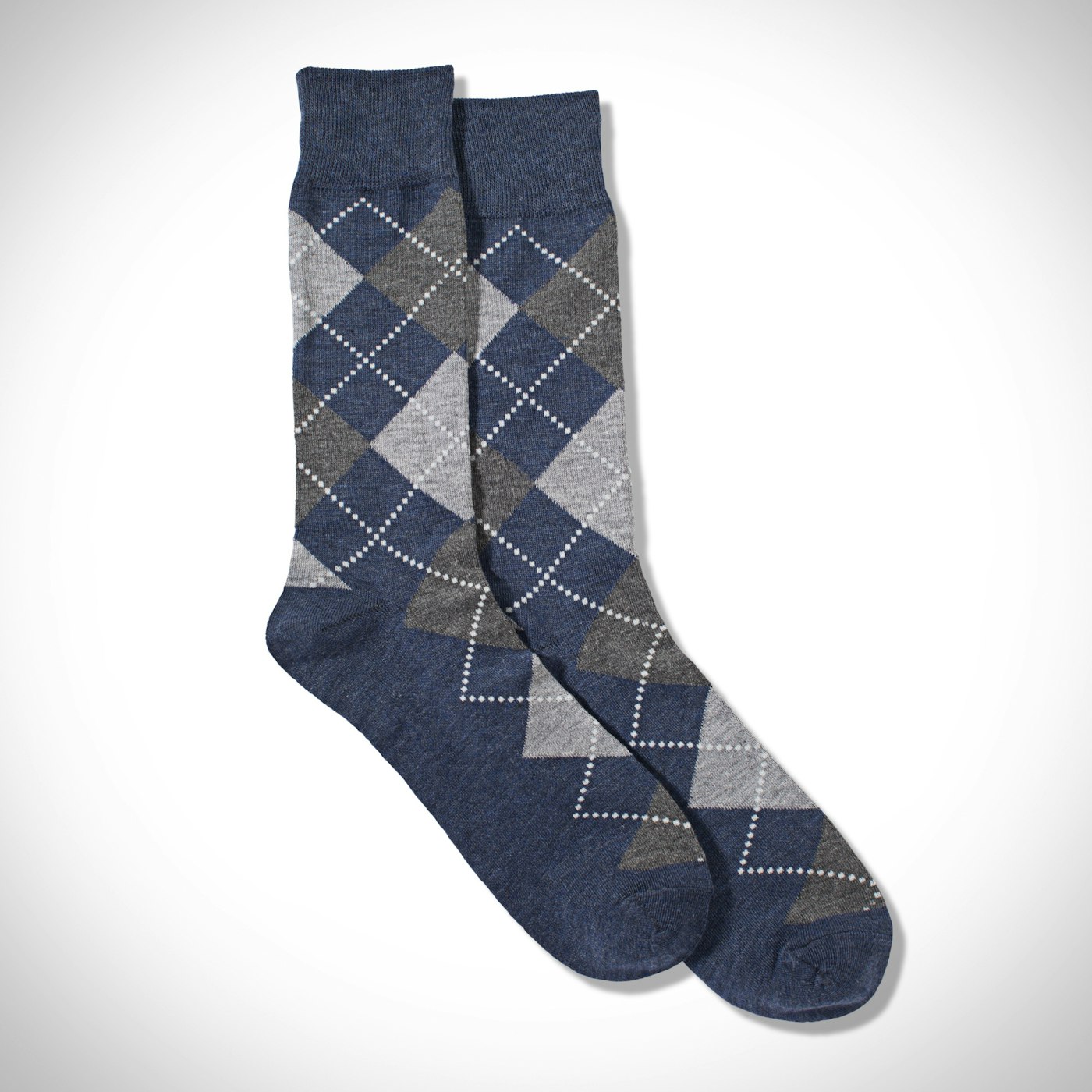 Full Print Gray Argyle Socks