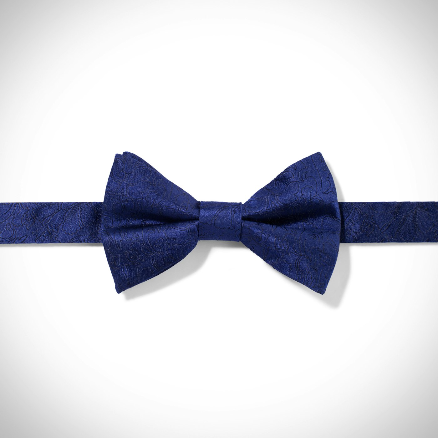Blue Etched Floral Bow Tie