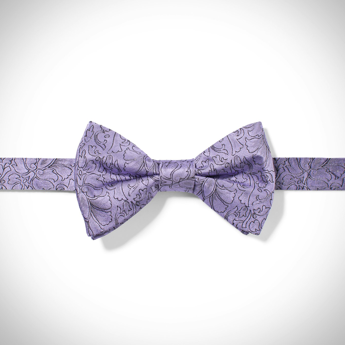 Lilac Etched Floral Bow Tie