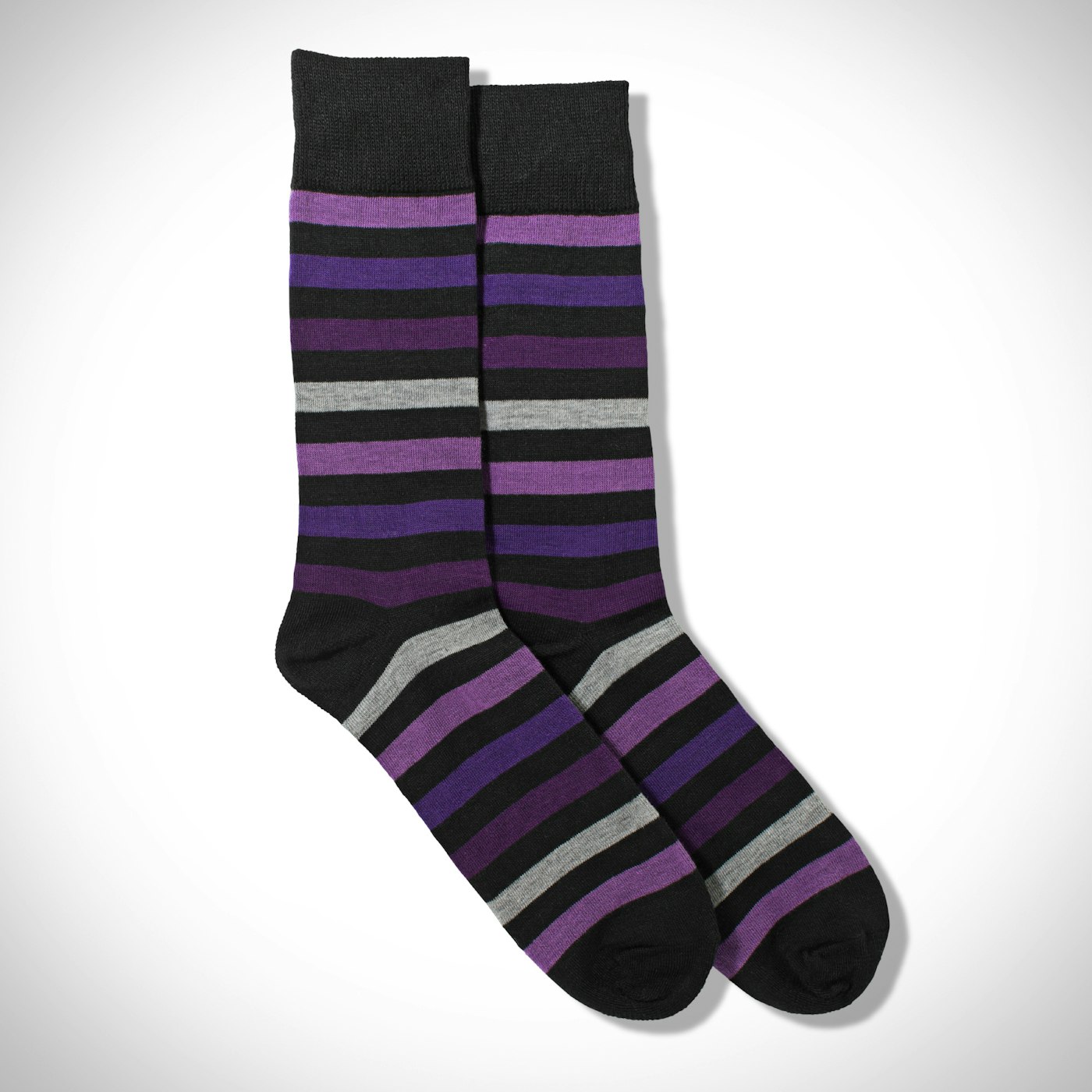 Purple Multi Color Wide Stripe Socks