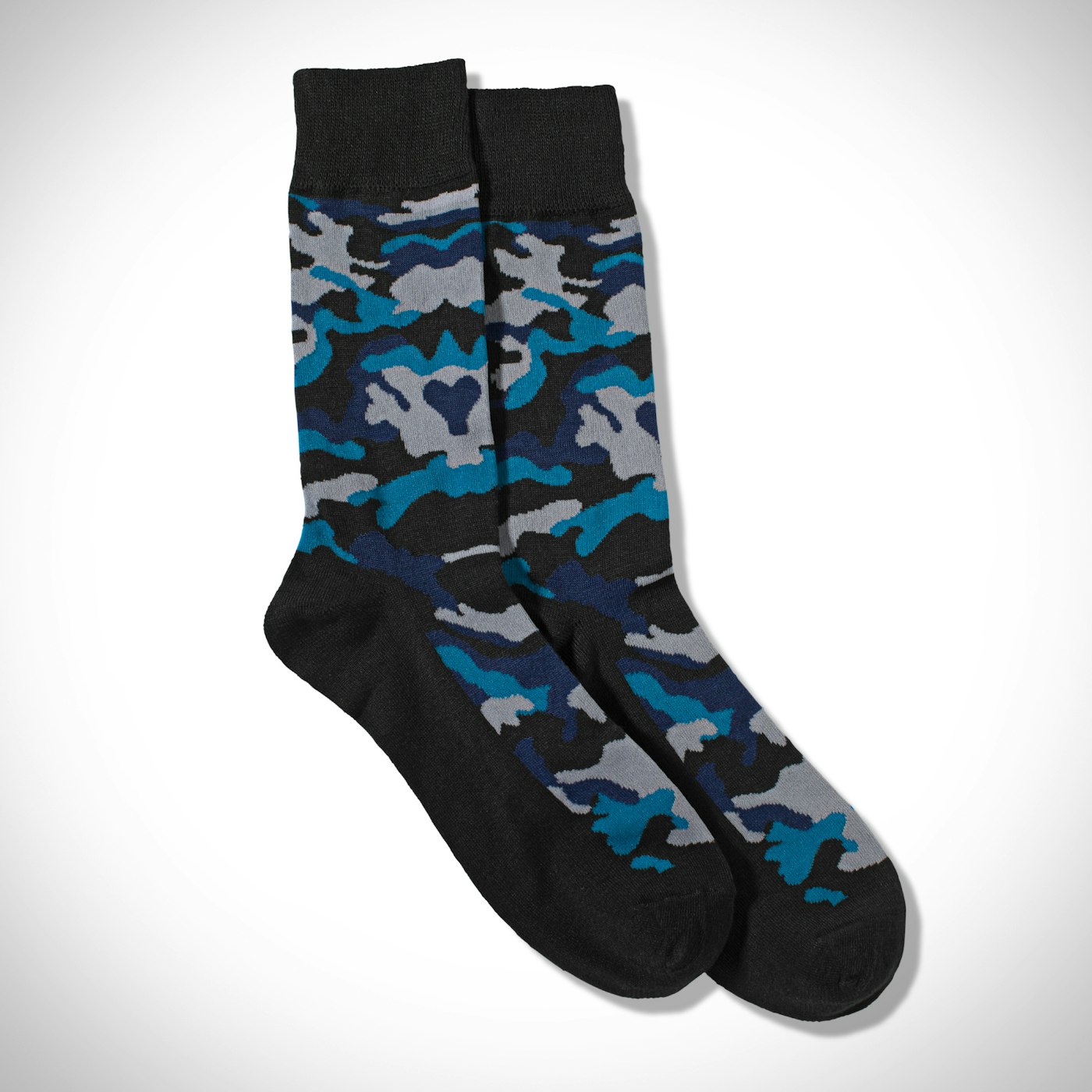 Blue Camo Print Socks
