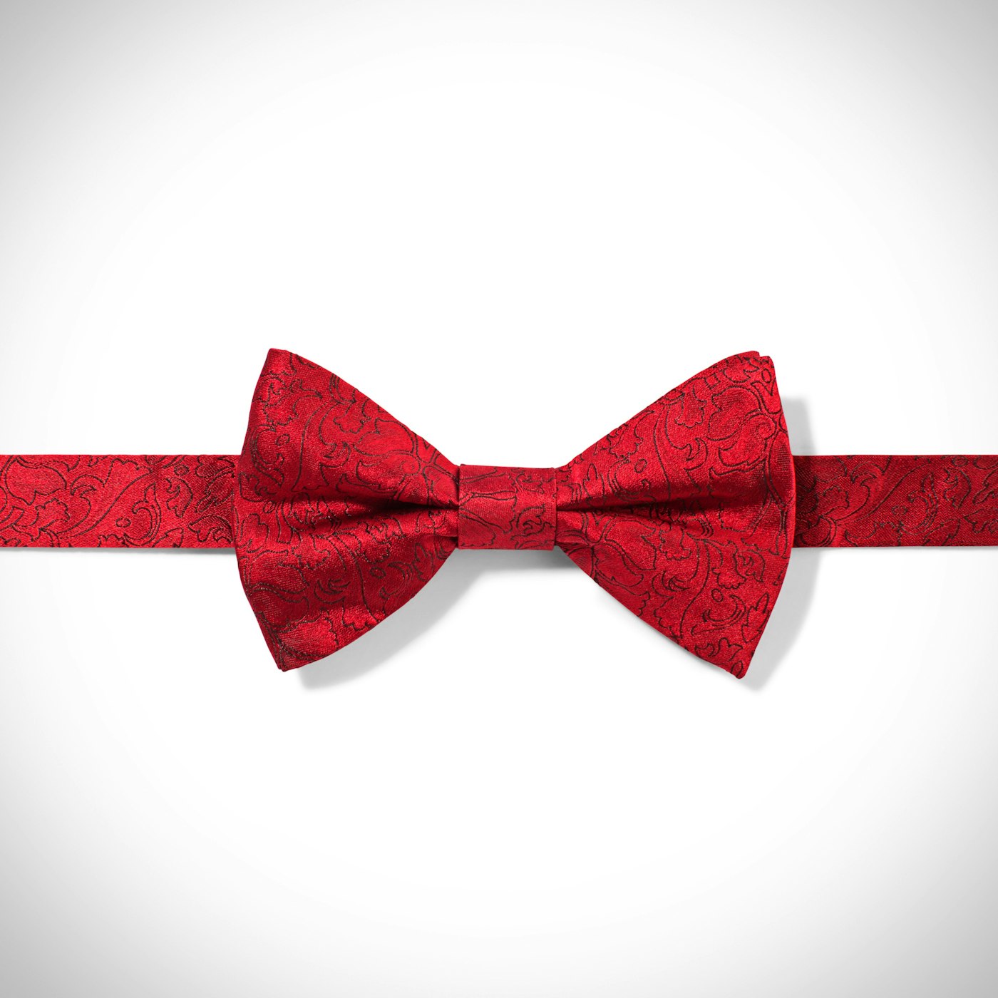 Ruby Etched Floral Bow Tie