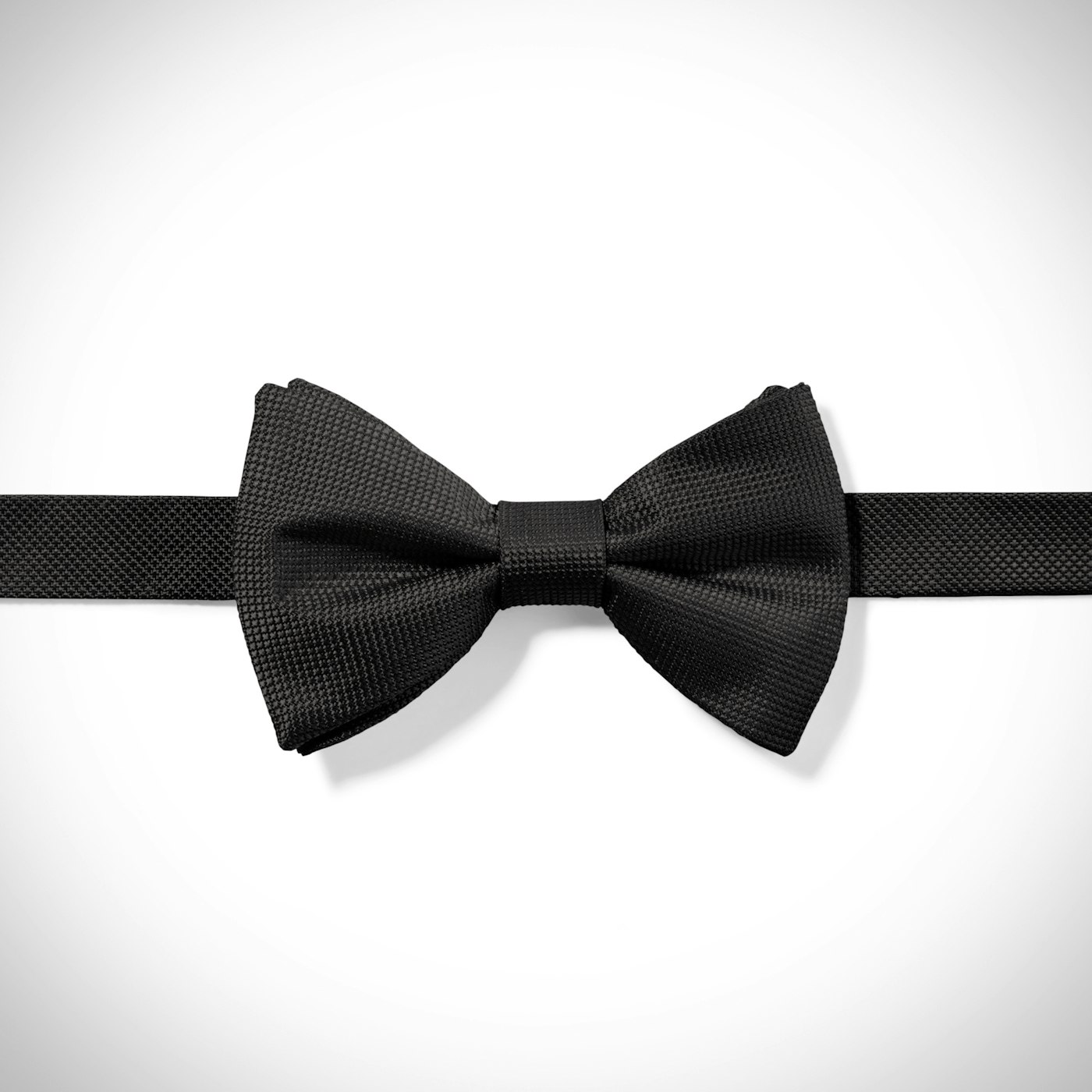 Black Textured Micro Square Pre-Tied Bow Tie