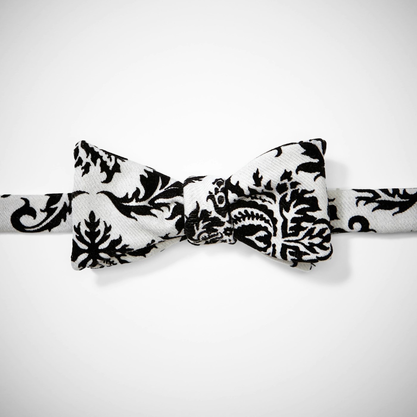 White Brocade Pre-Tied Bow Tie