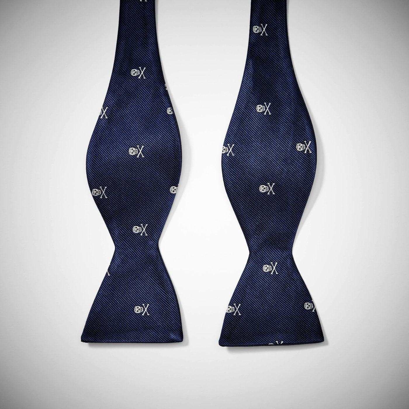 Blue Skull and Crossbones Bow Tie
