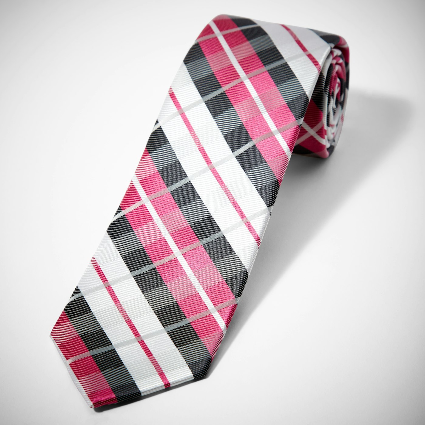 Pink Oversized Plaid Tie