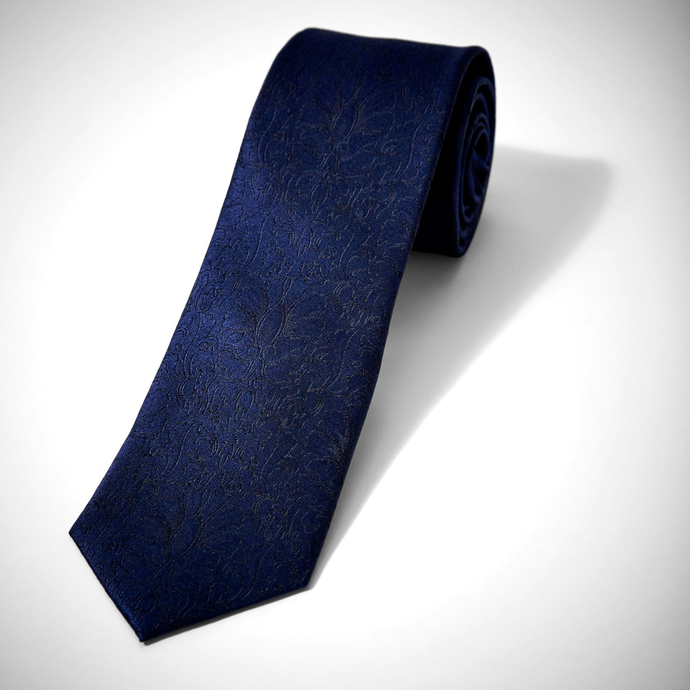 Blue Etched Floral Tie