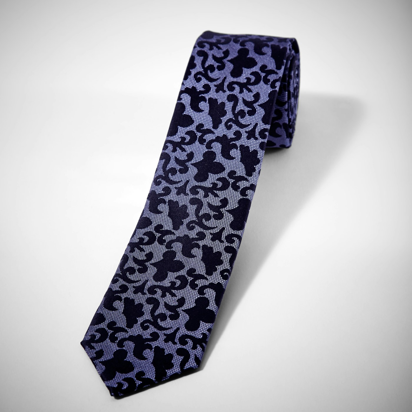 Purple Vintage Brocade Skinny Tie