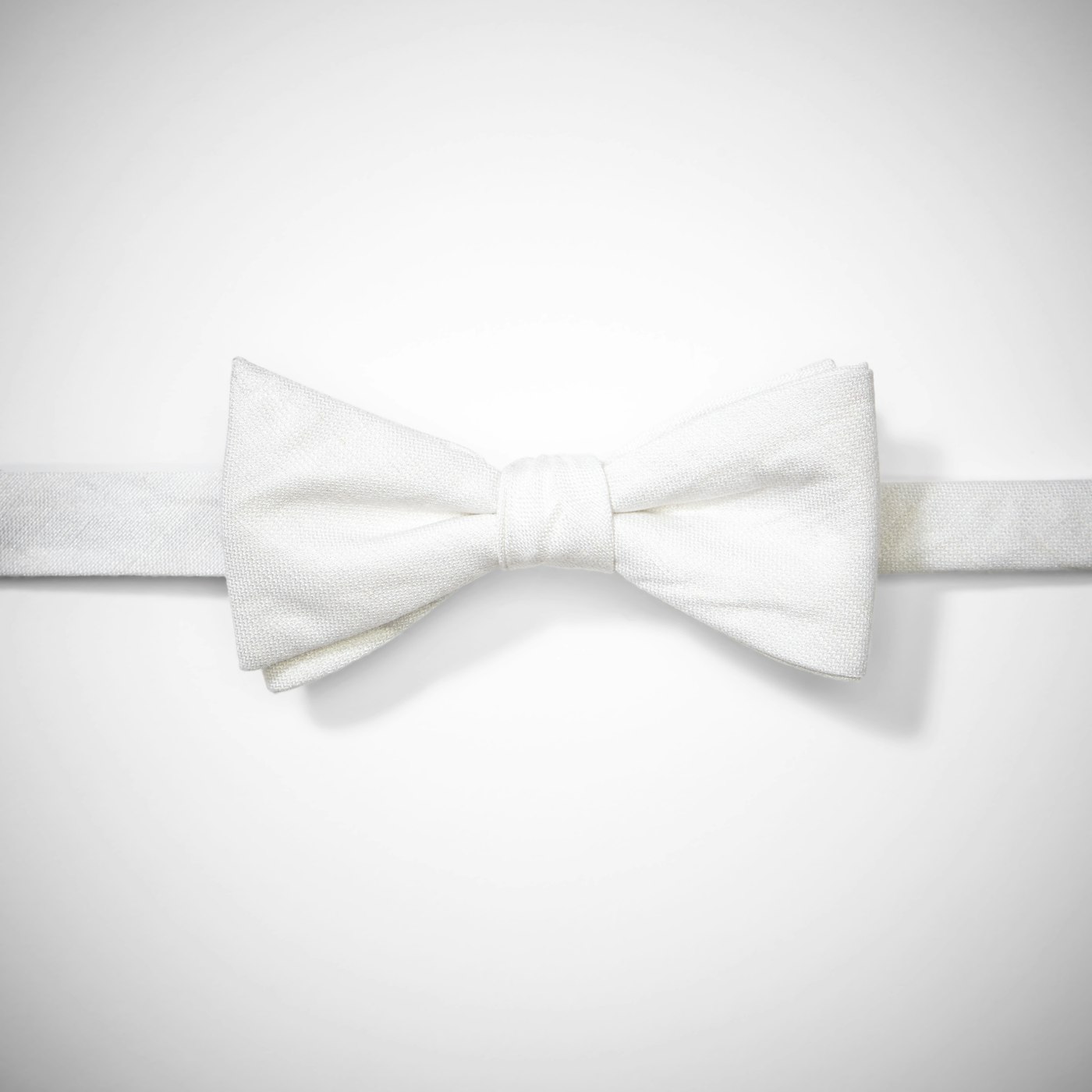 Ivory Linen Pre-Tied Bow Tie