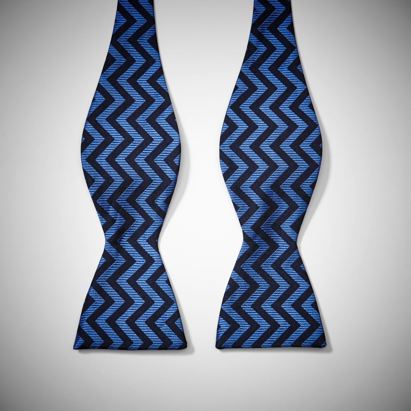 Blue Chevron Bow Tie