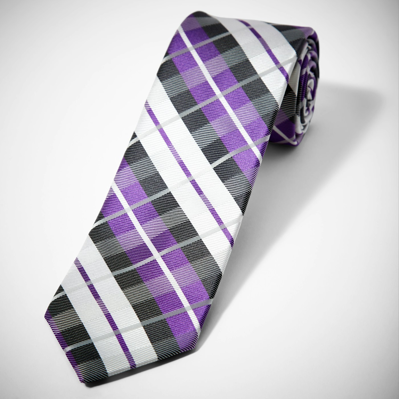 Purple Oversized Plaid Tie
