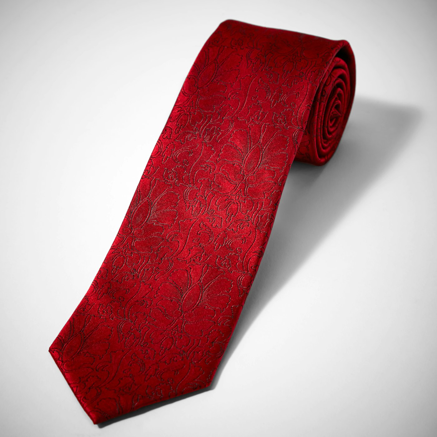 Ruby Etched Floral Tie