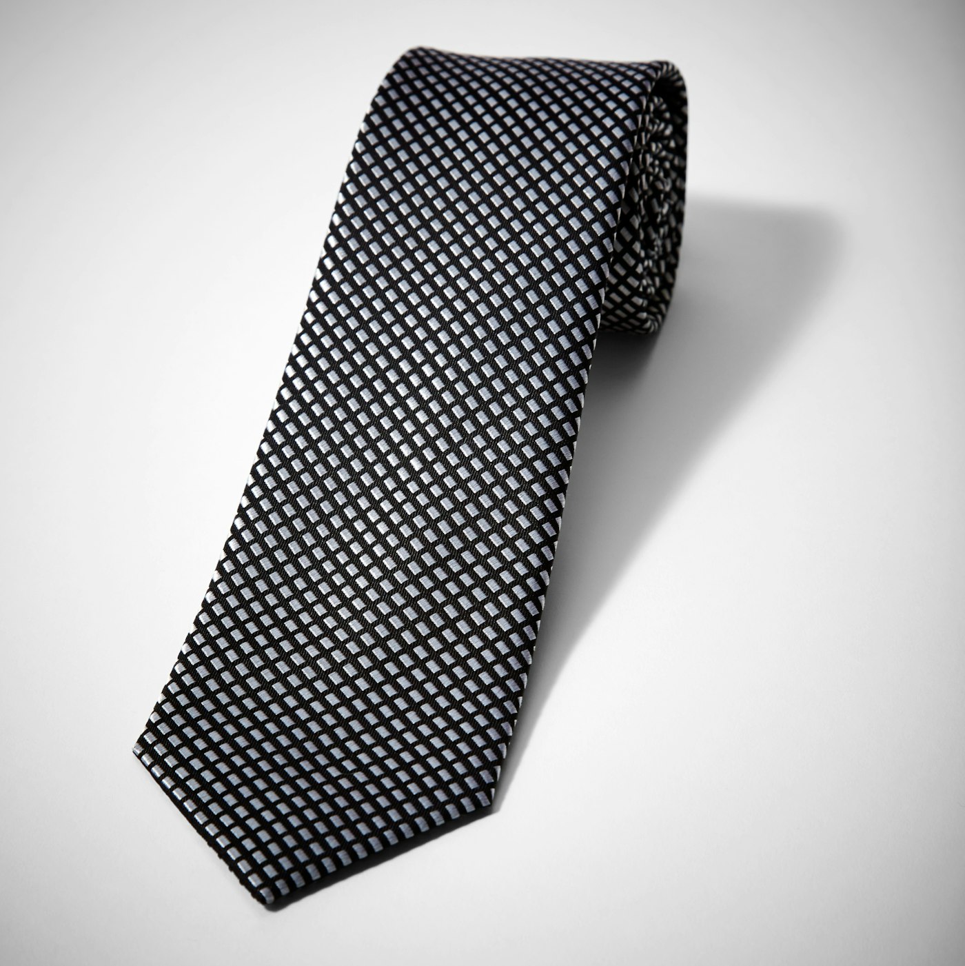 Black Diagonal Dobby Tie