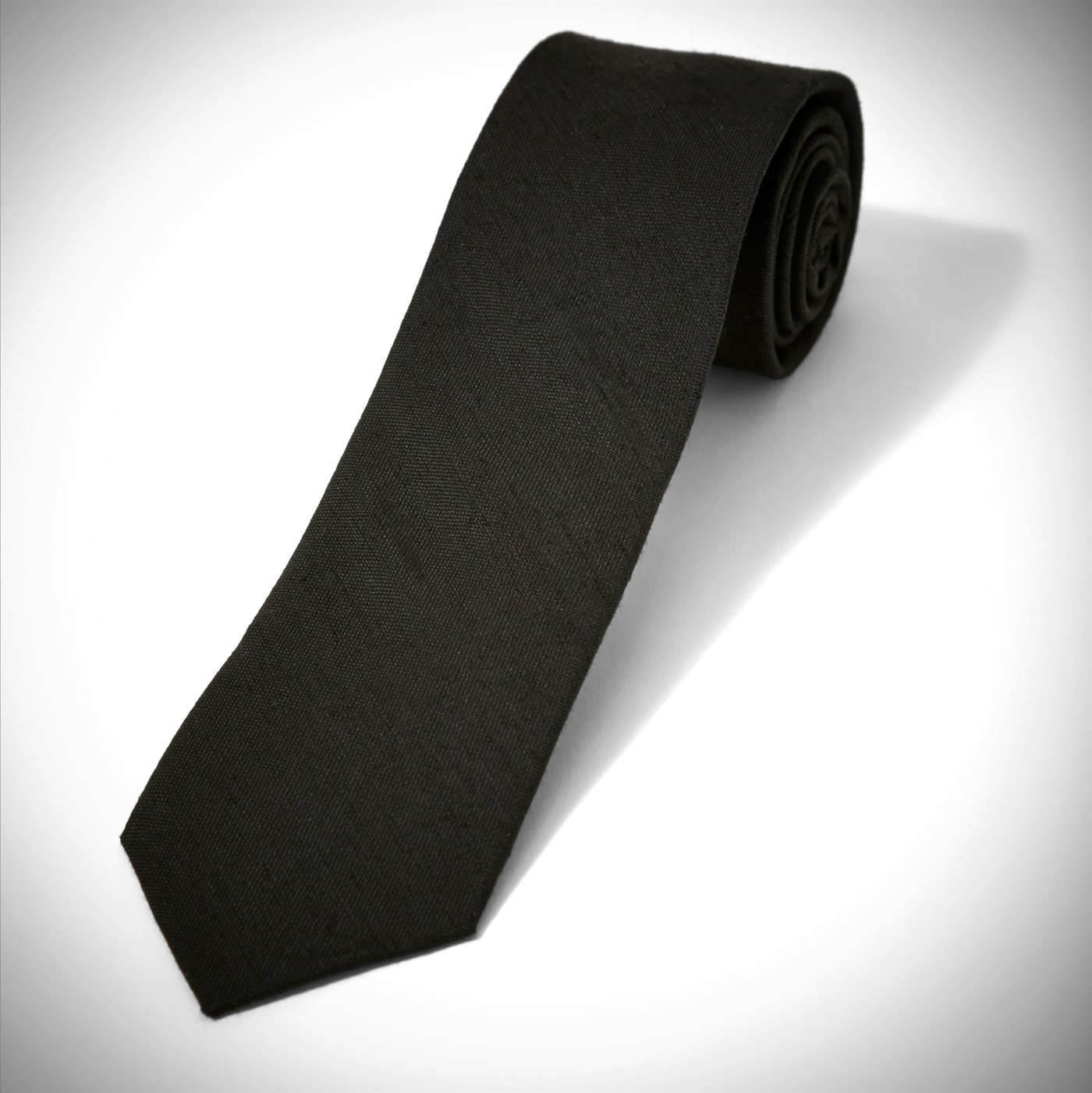 Black Linen Tie