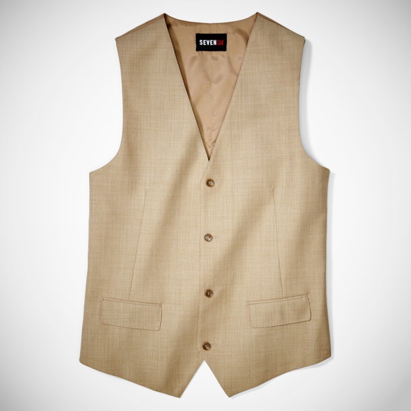 Tan Sharkskin Tailored Suit Vest