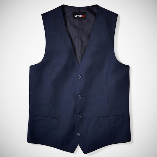 Navy Blue Tailored Suit Vest