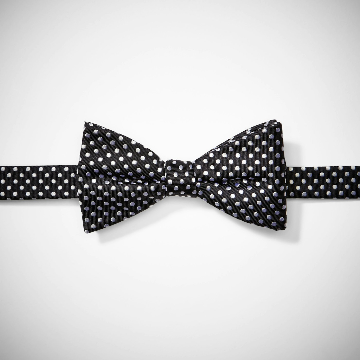 Pre-Tied Black Polka Dot Bow Tie