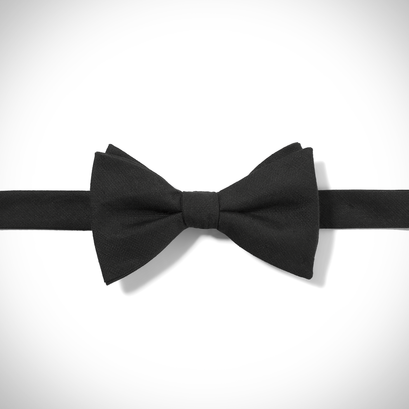 Black Linen Pre-Tied Bow Tie