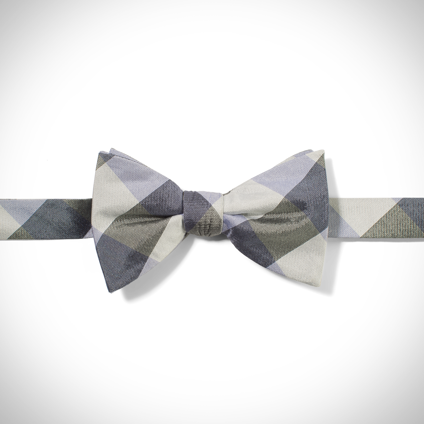 Lilac Buffalo Plaid Pre-Tied Bow Tie
