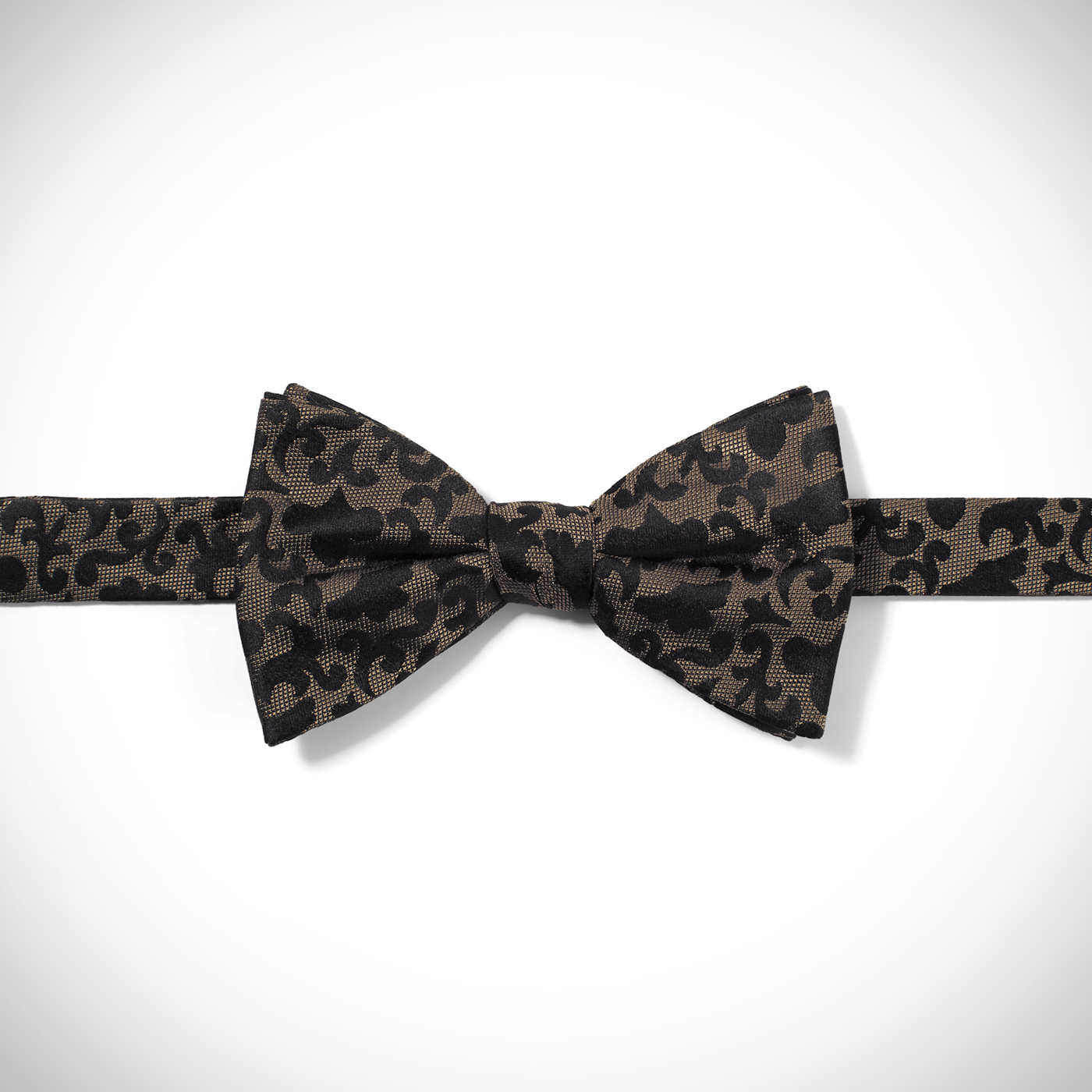 Taupe Vintage Brocade Pre-Tied Bow Tie