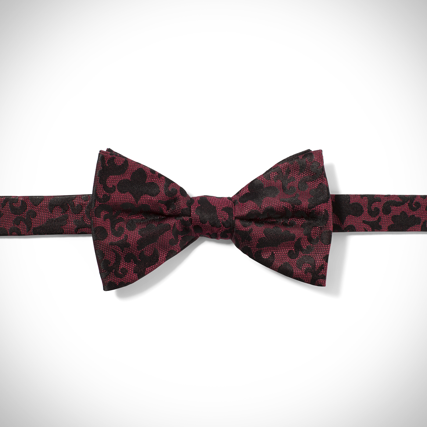Wine Vintage Brocade Pre-Tied Bow Tie
