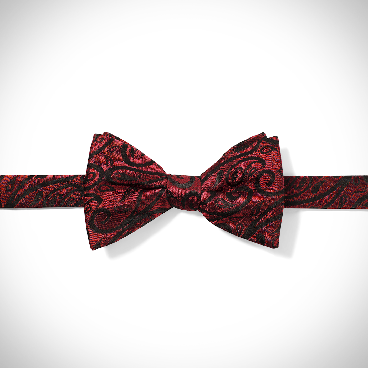 Wine Modern Paisley Pre-Tied Bow Tie