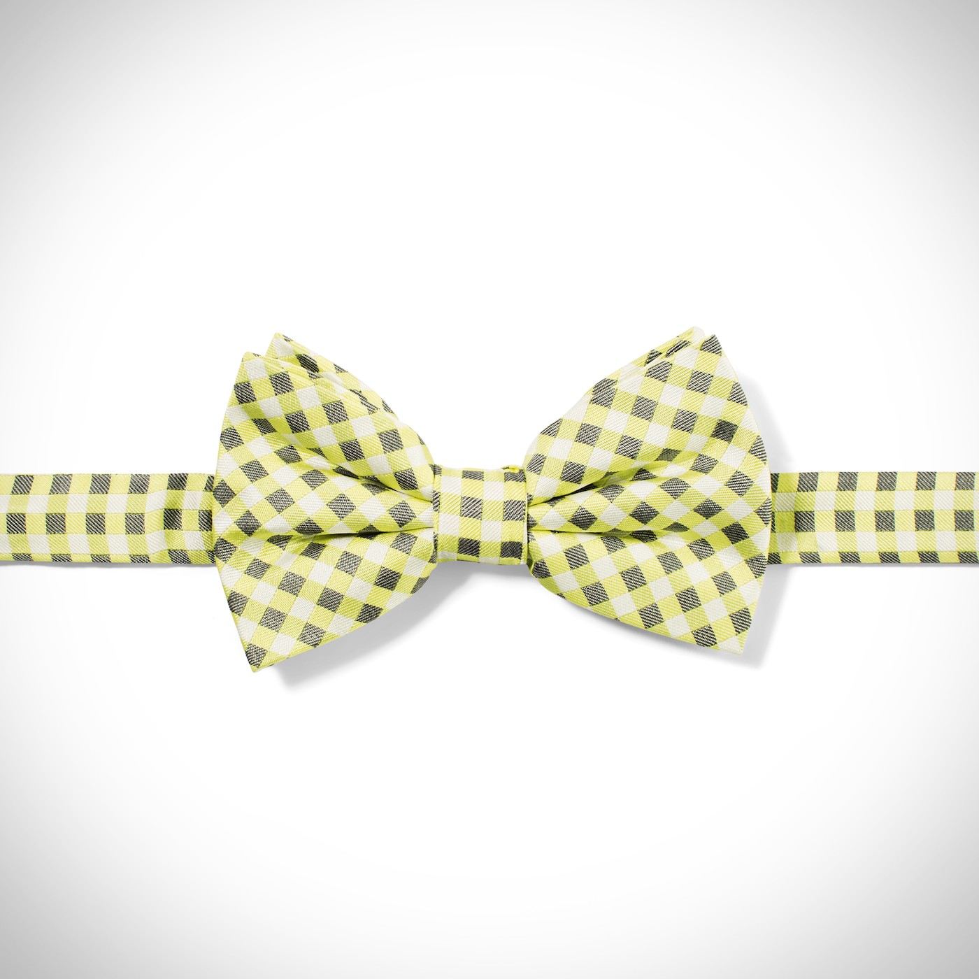 Yellow Gingham Pre-Tied Bow Tie