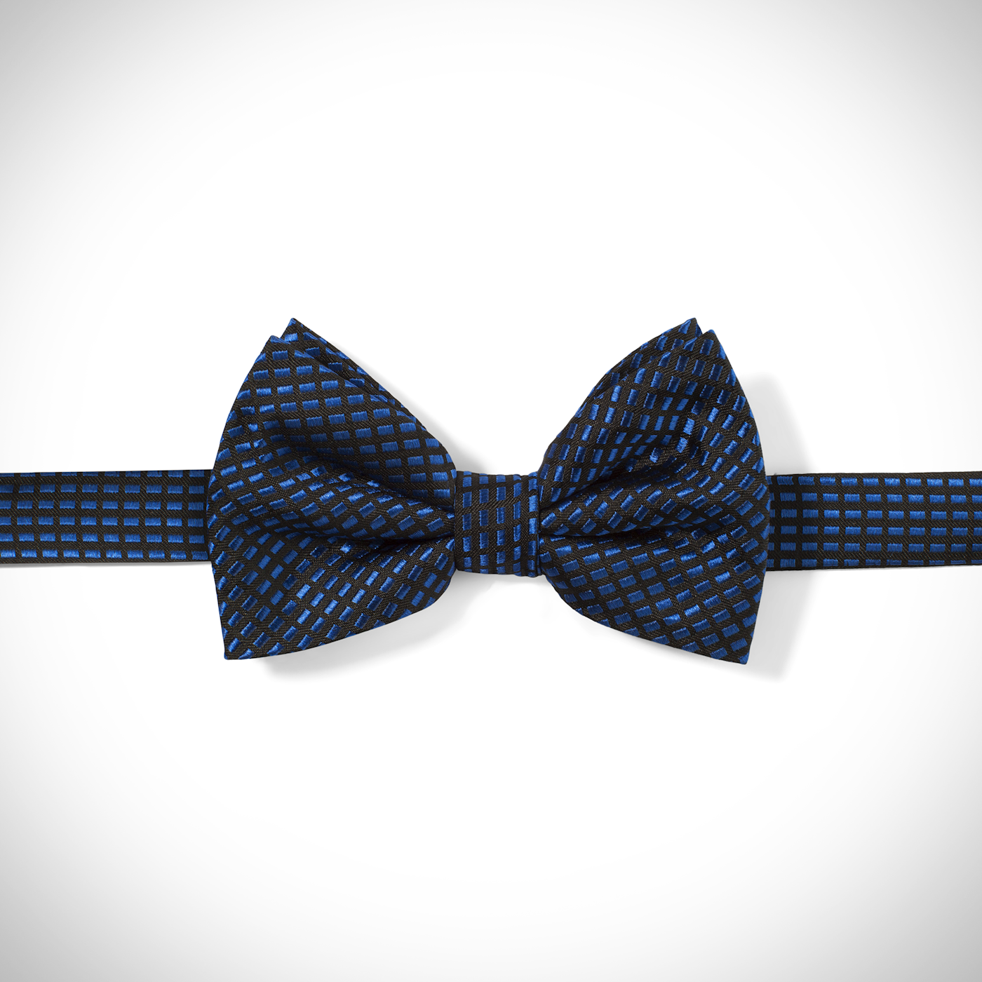 Blue Diagonal Dobby Pre-Tied Bow Tie