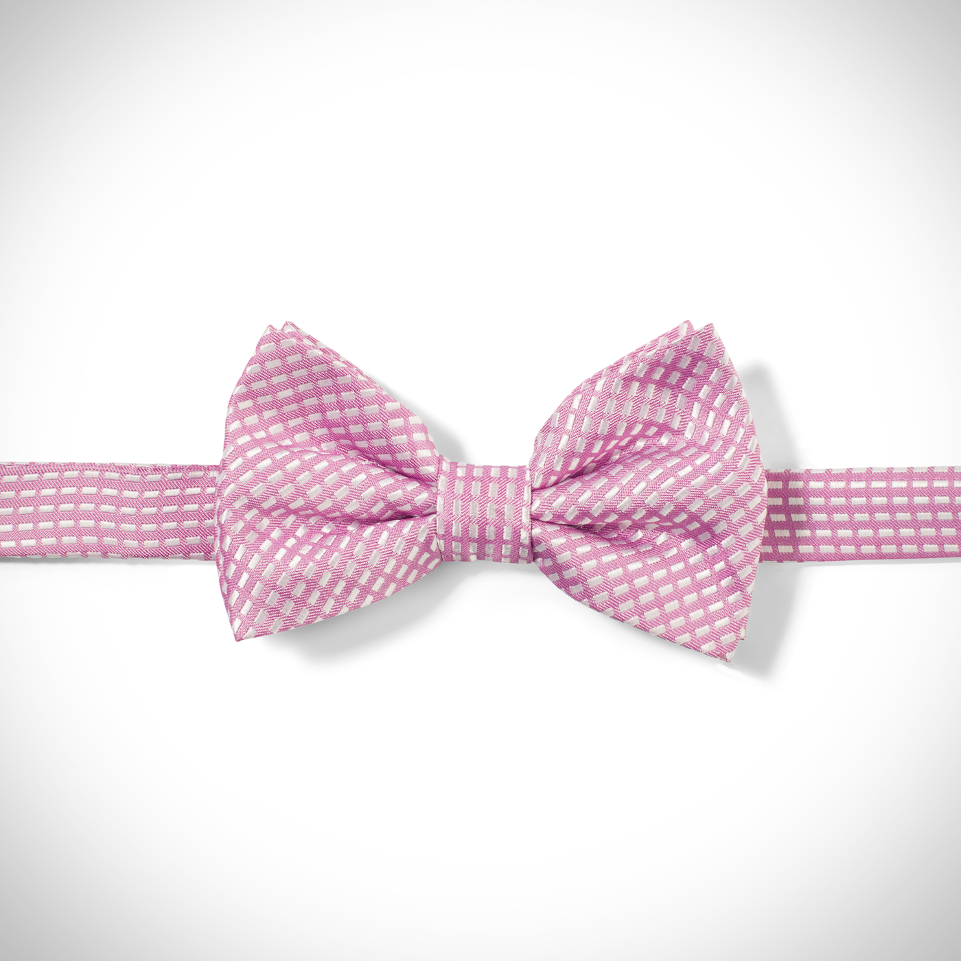 Pink Diagonal Dobby Pre-Tied Bow Tie