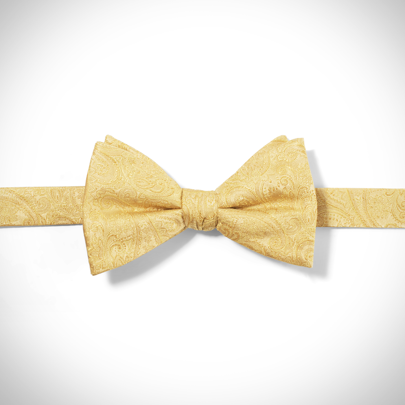 Yellow Paisley Pre-Tied Bow Tie