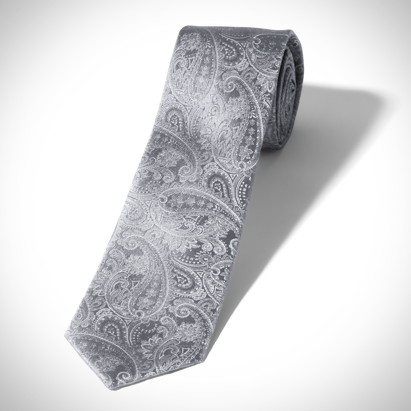 Silver Paisley Tie