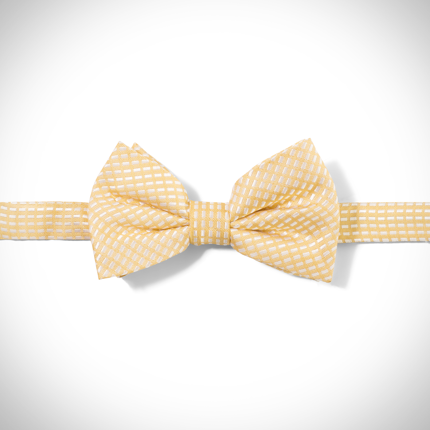 Yellow Diagonal Dobby Pre-Tied Bow Tie