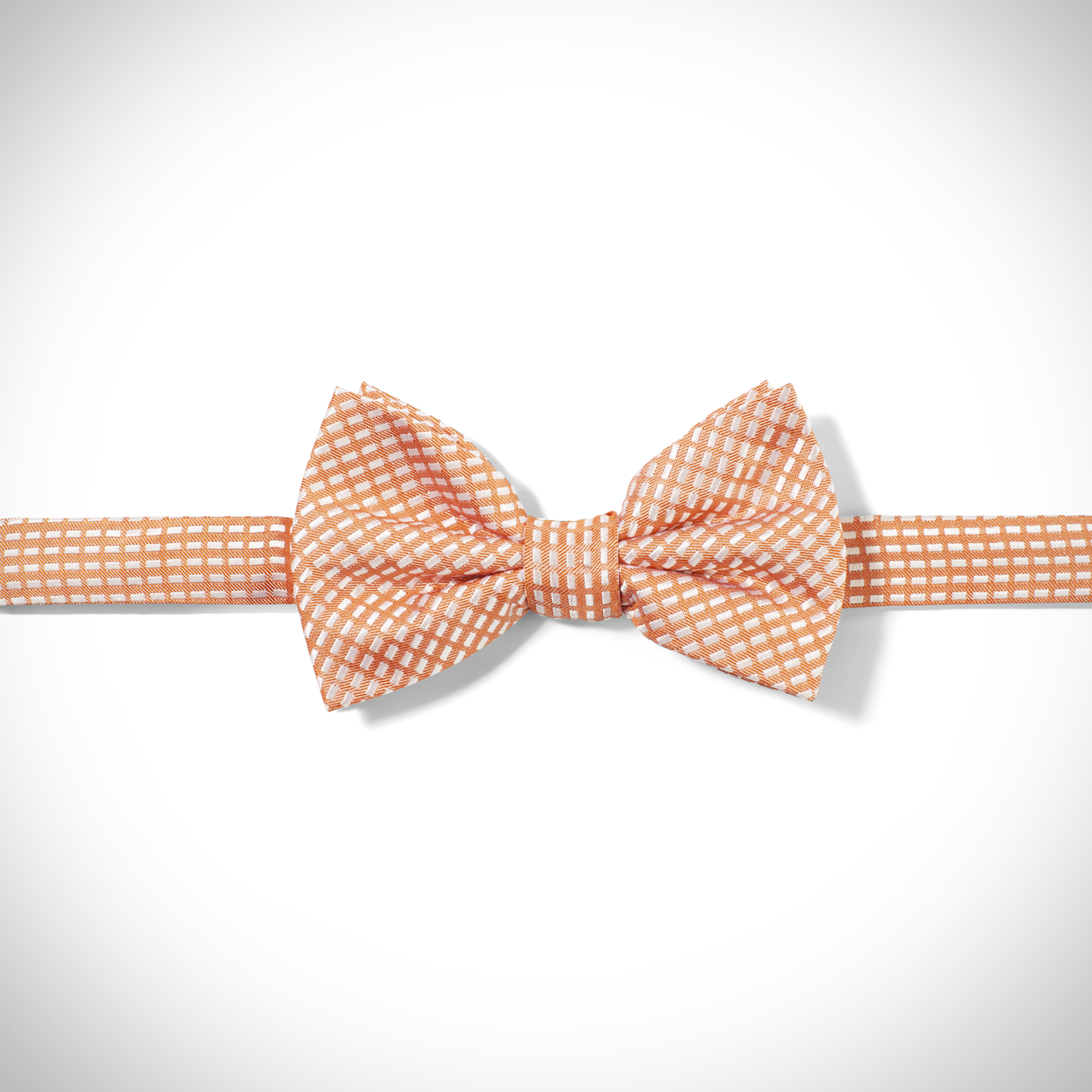 Orange Diagonal Dobby Pre-Tied Bow Tie