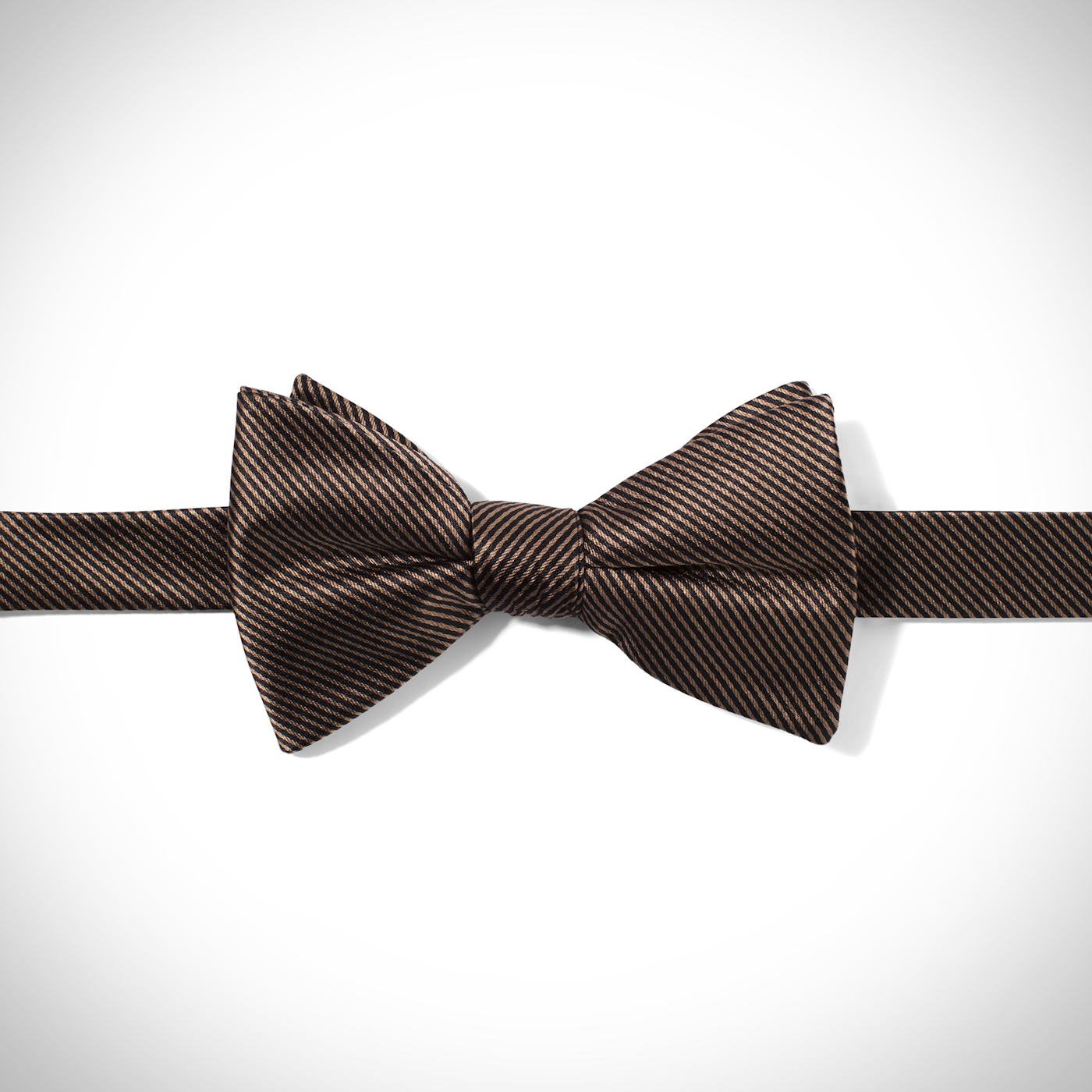 Taupe Thin Stripe Bow Tie