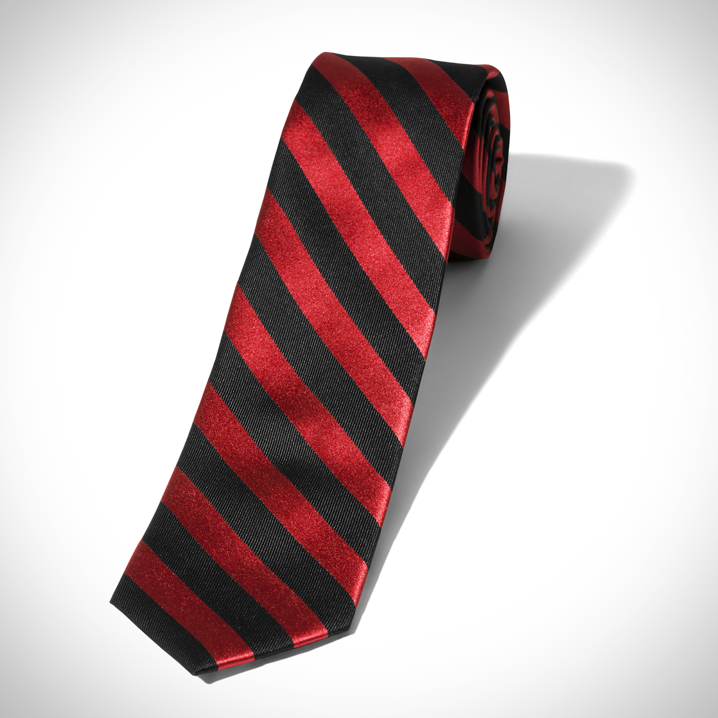 Red and Black Wide Stripe Tie