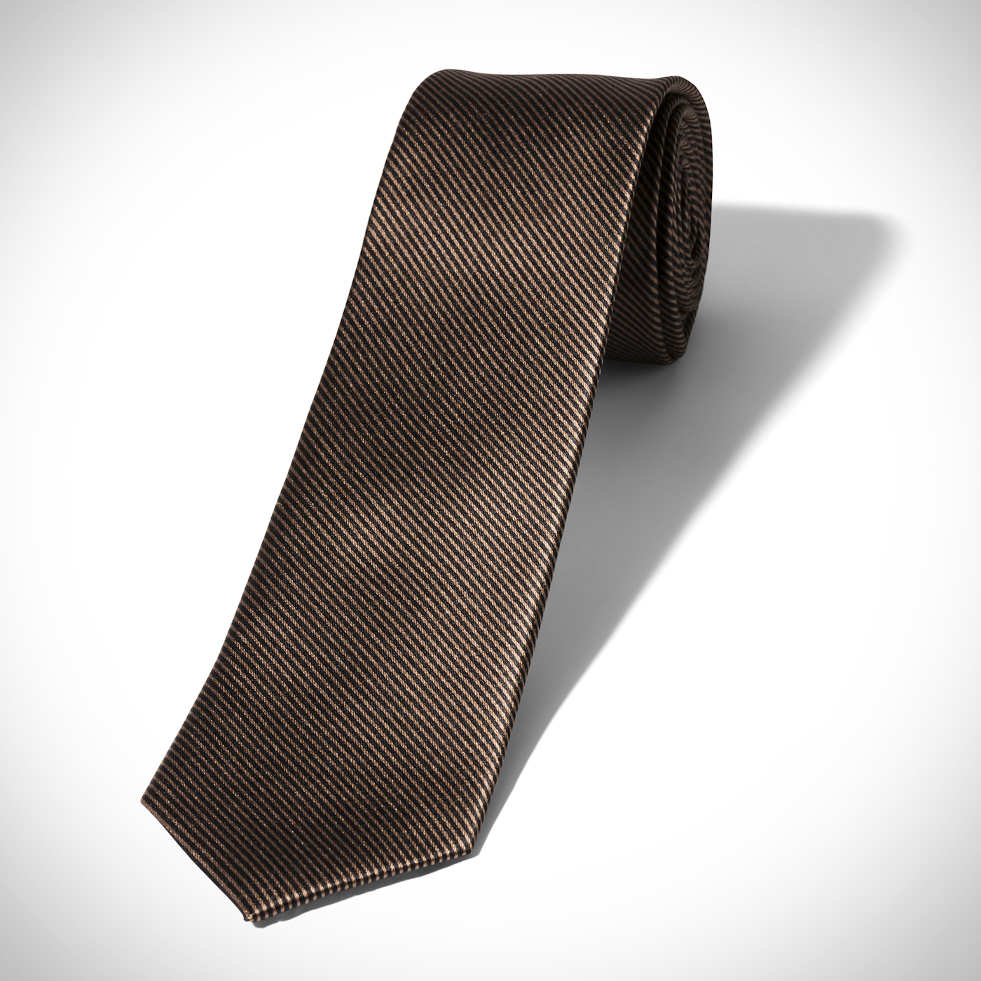 Taupe Thin Stripe Tie