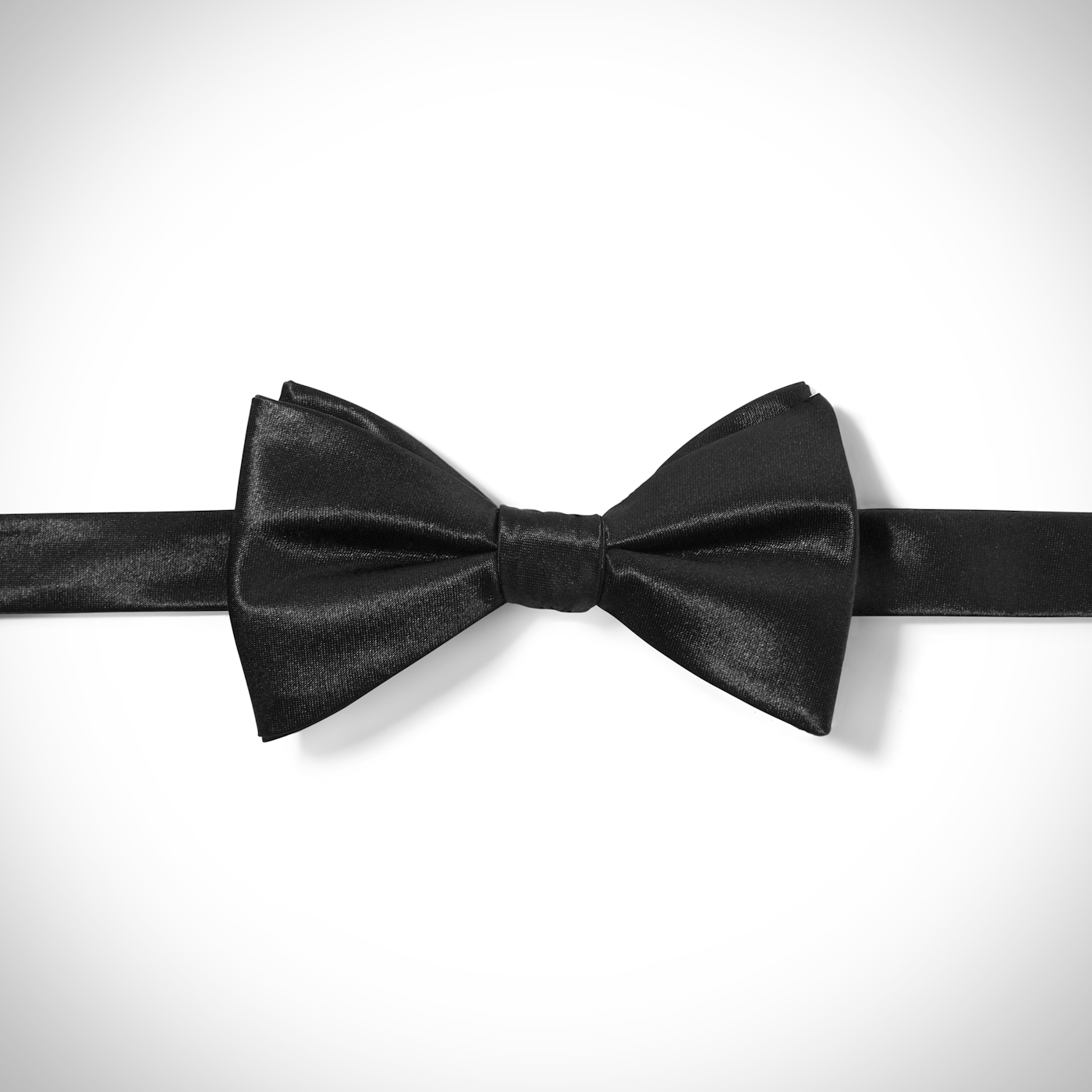 Black Satin Pre-Tied Bow Tie