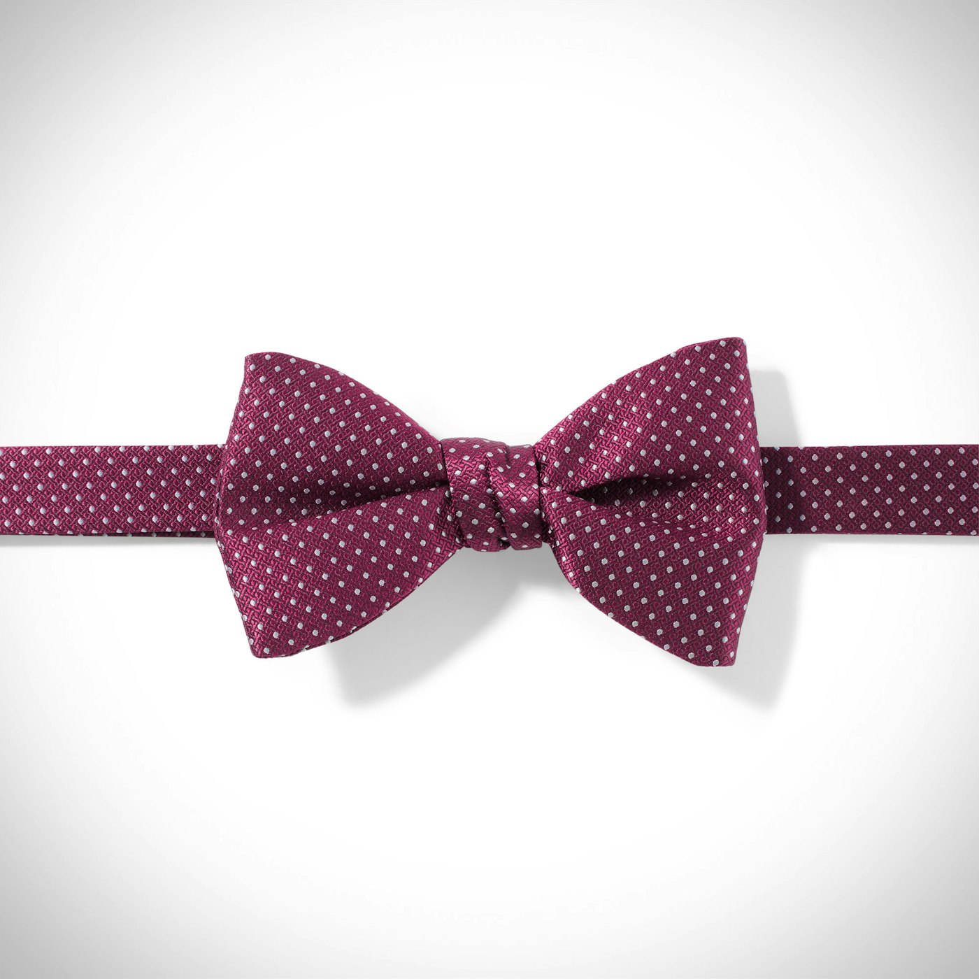 Wine-Sangria and White Pin Dot Pre-Tied Bow Tie