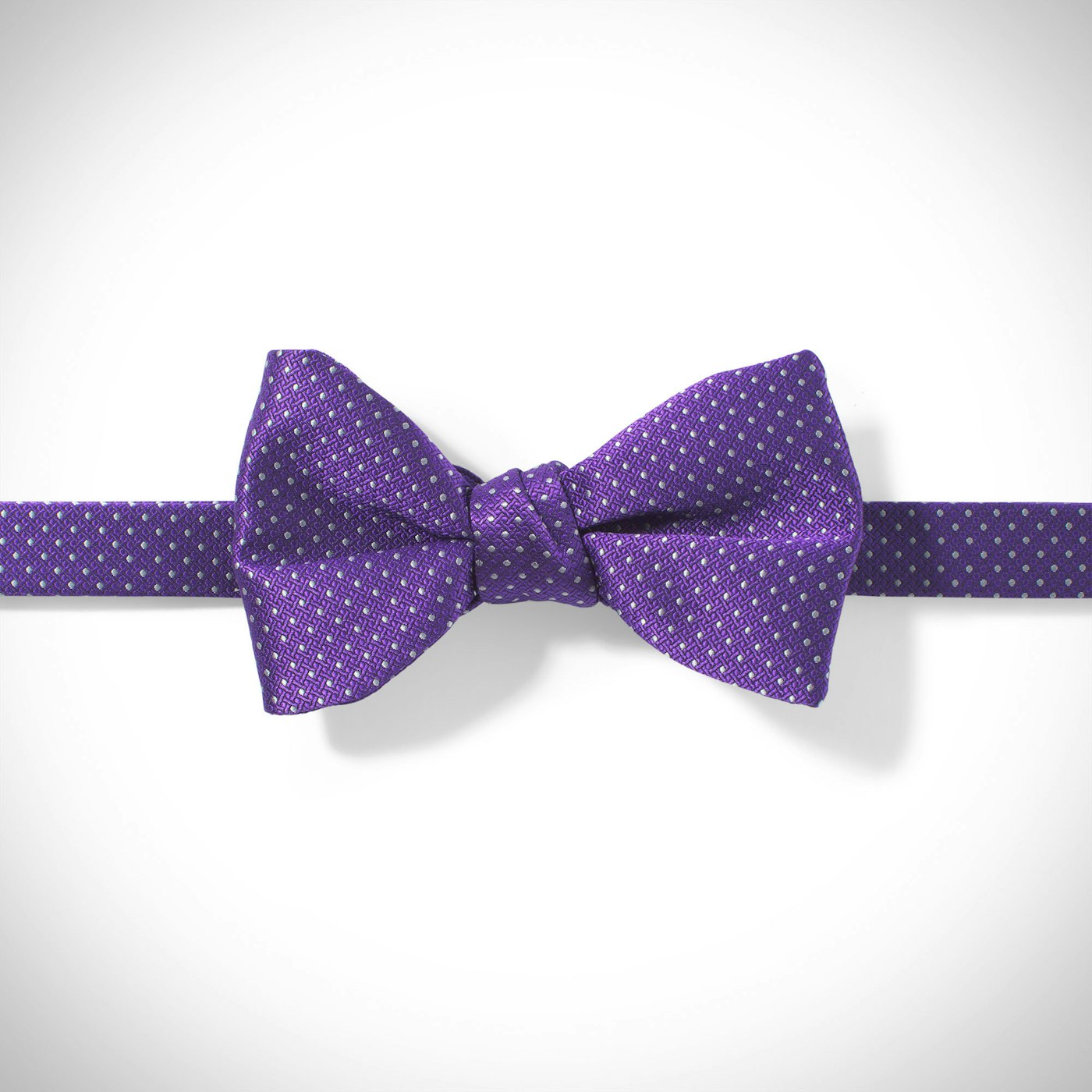 Viola and White Pin Dot Pre-Tied Bow Tie