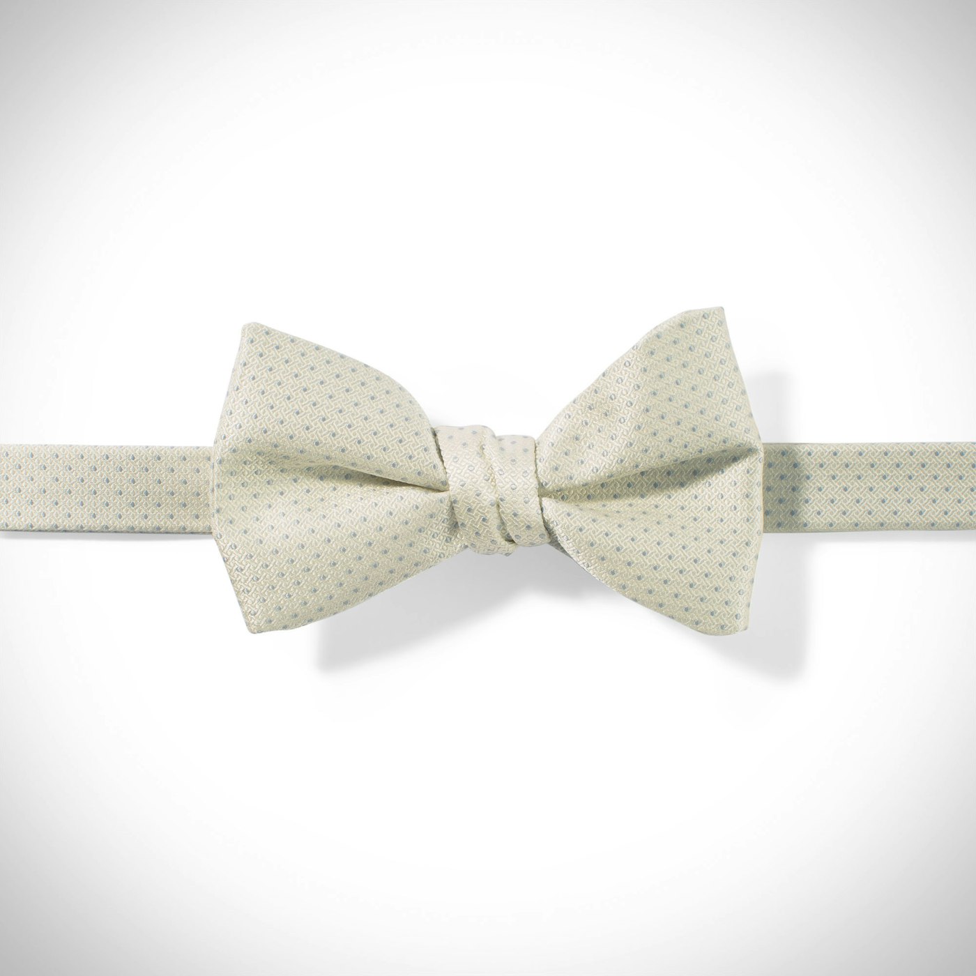 Ivory and White Pin Dot Pre-tied Bow Tie