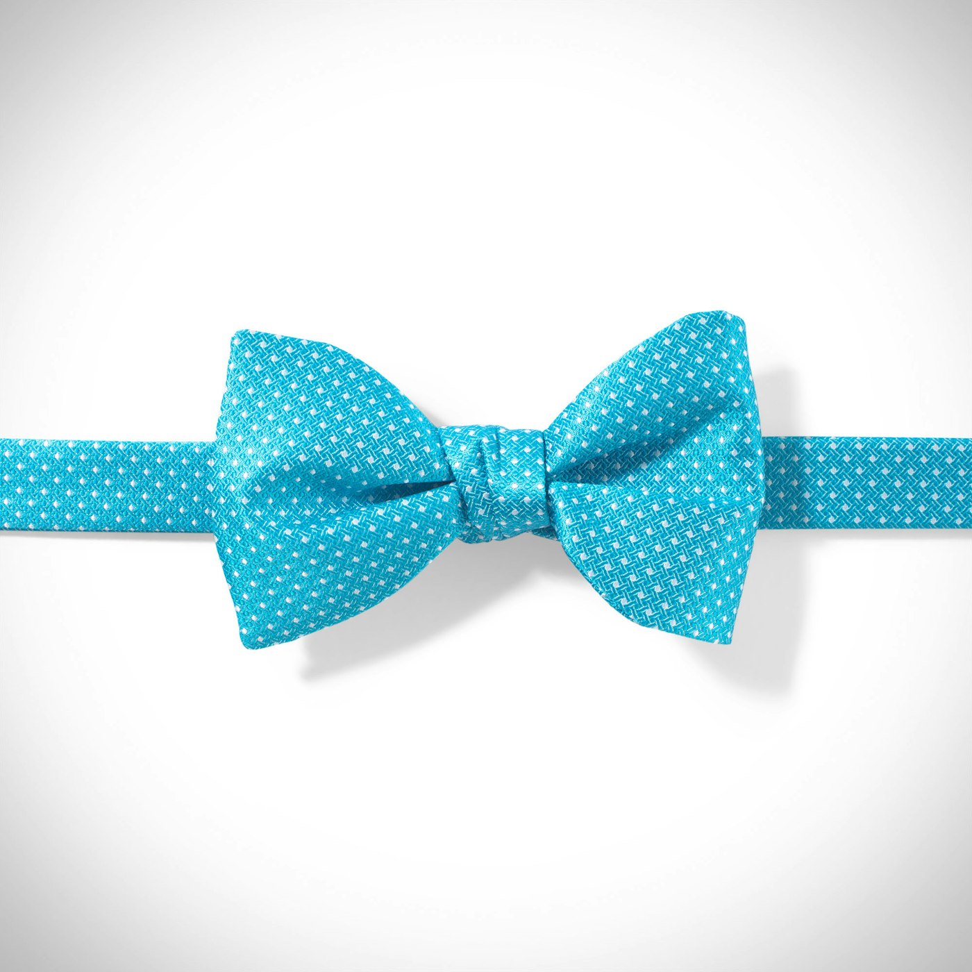 Aqua and White Pin Dot Pre-Tied Bow Tie