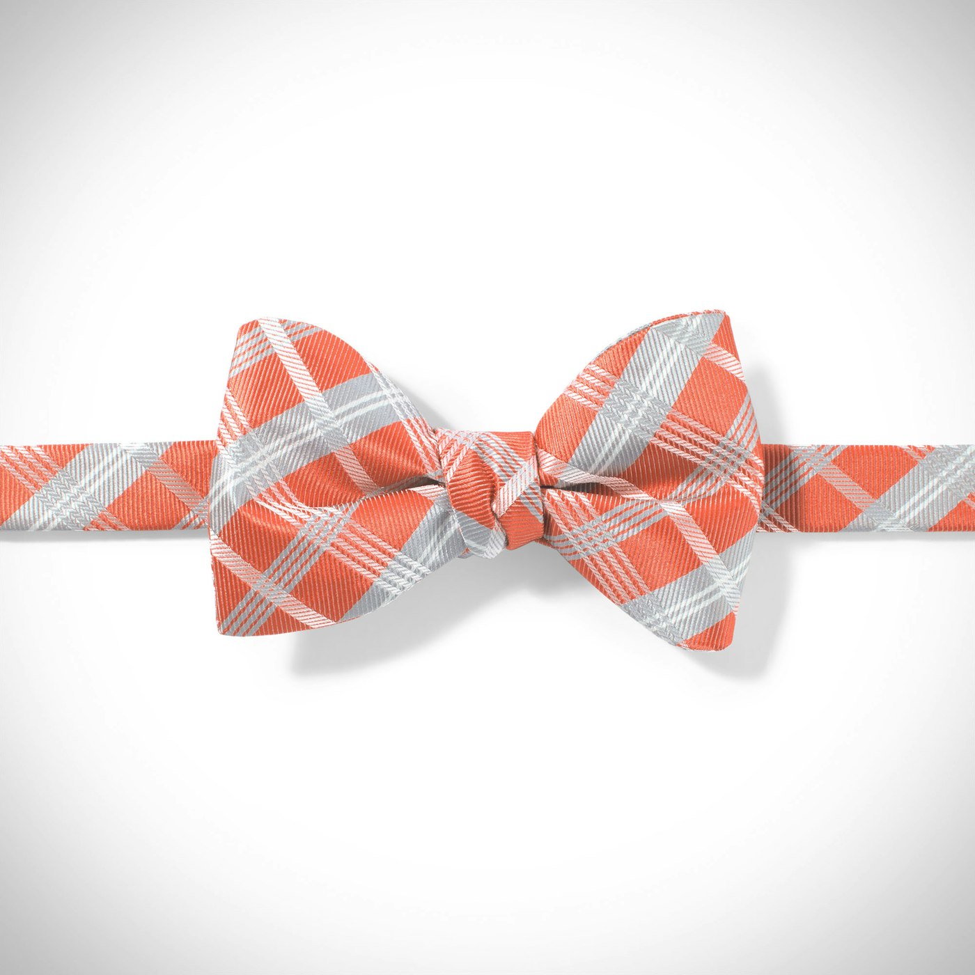 Dark Orange Plaid Pre-Tied Bow Tie