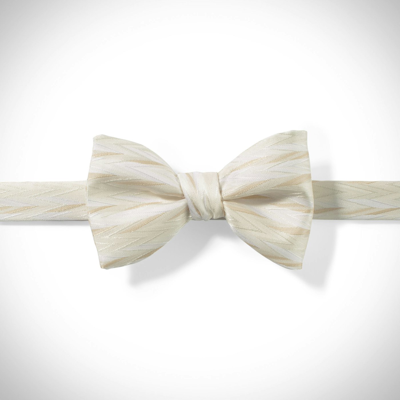 Ivory Zig Zag Pre-Tied Bow Tie