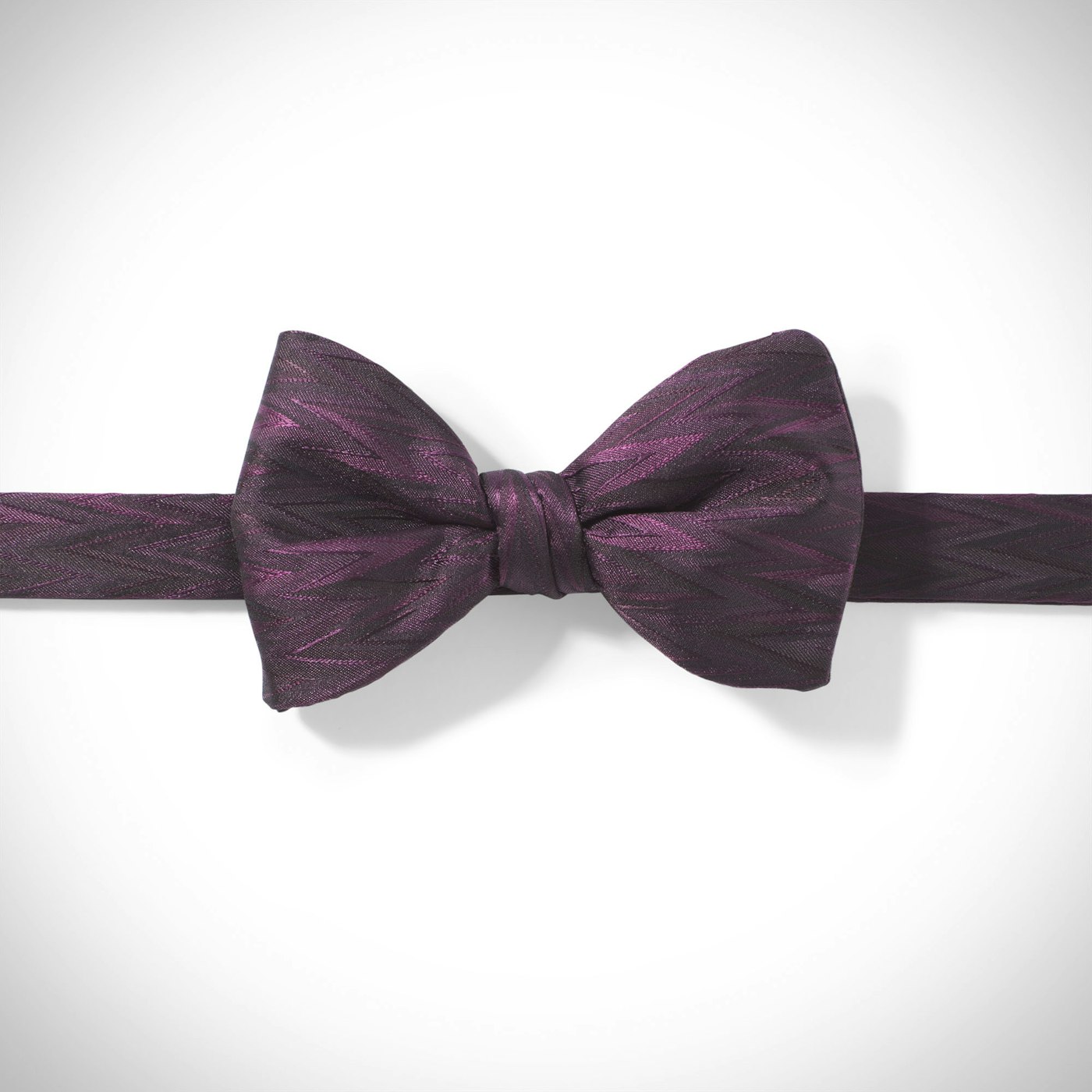 Plum Zig Zag Pre-Tied Bow Tie