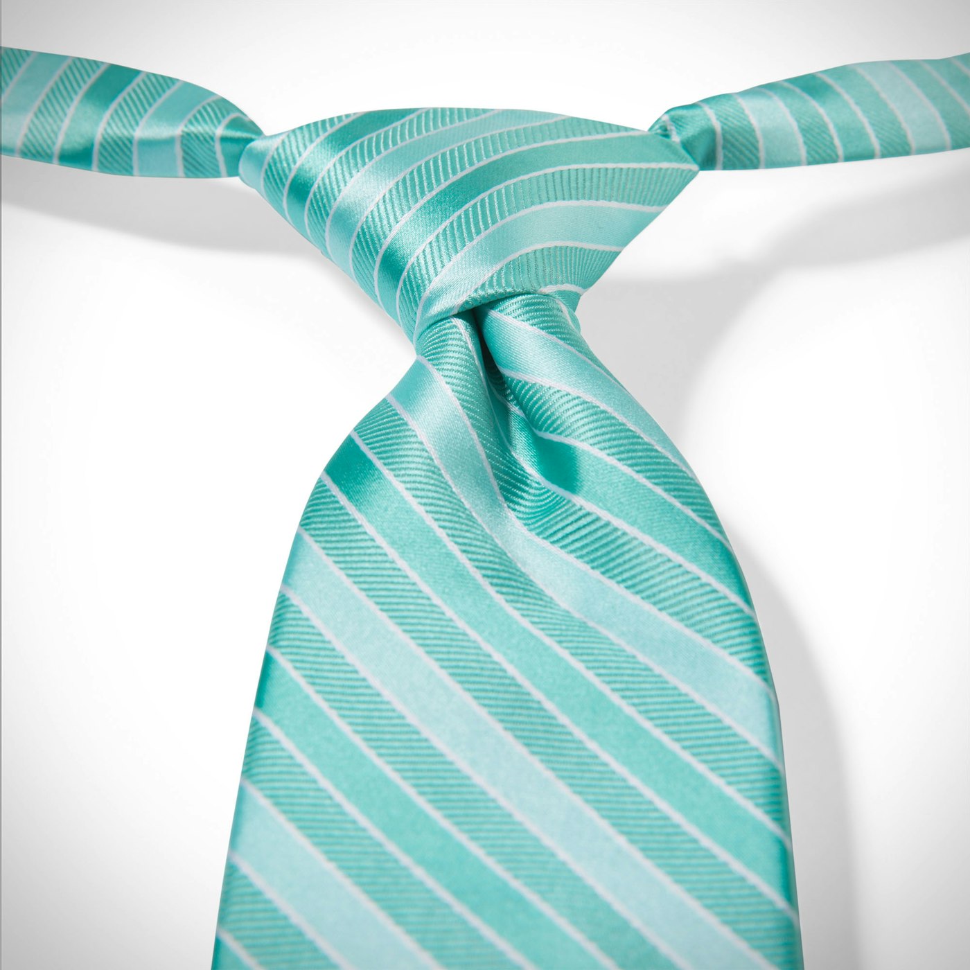 Tiffany Blue Pre-Tied Striped Tie